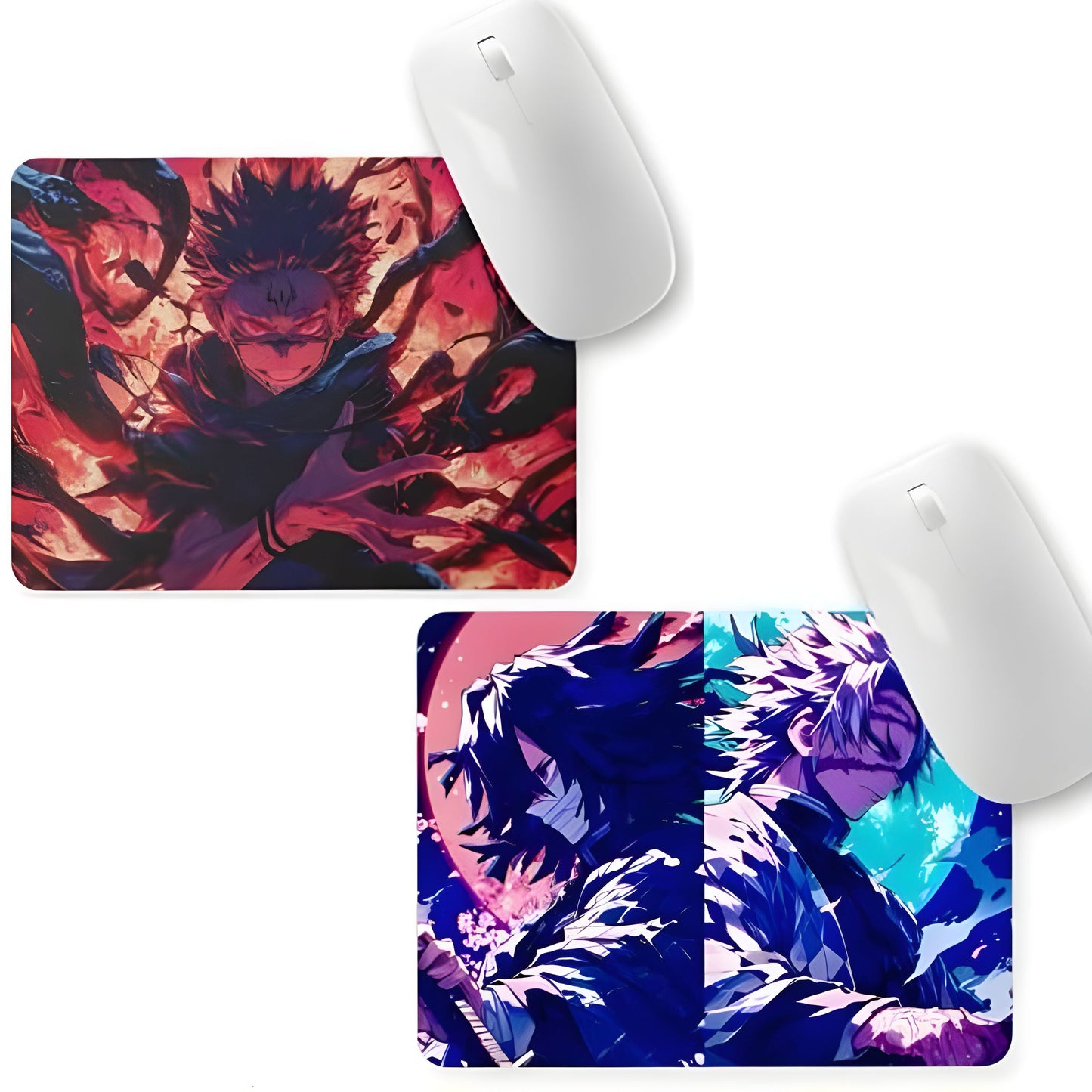 Jujutsu Kaisen and Demon Slayer Combo Mouse Pad