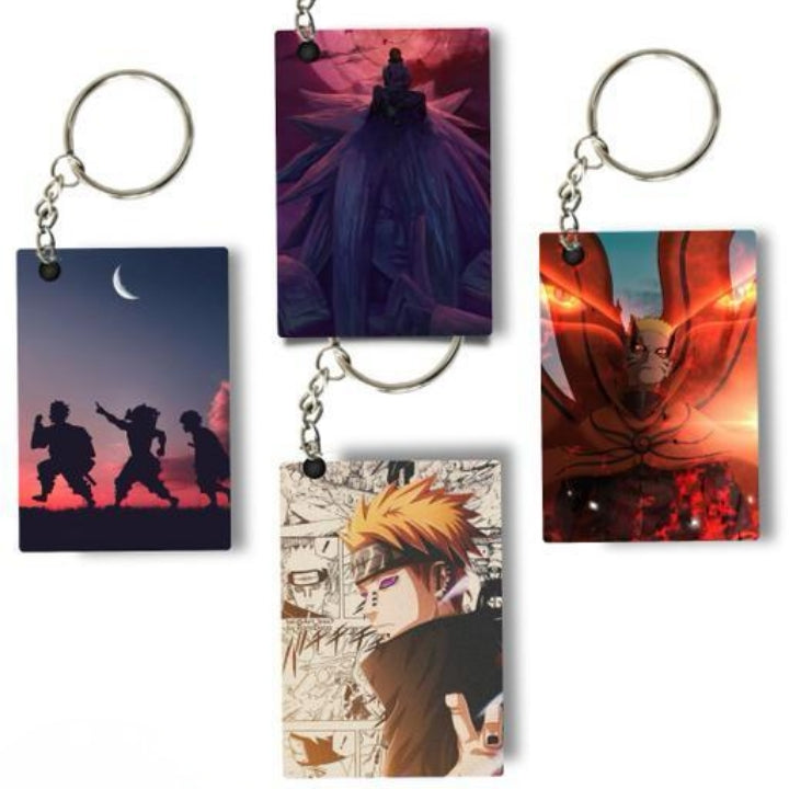 Naruto & Demon Slayer (Pack of 4) Key Chains