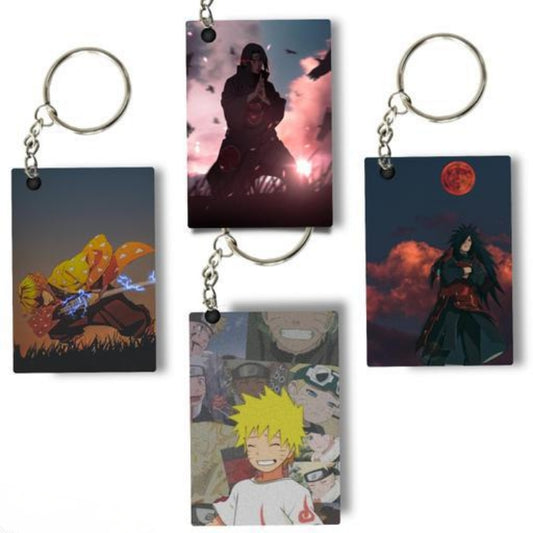 Naruto & Demon Slayer (Pack of 4) Key Chains