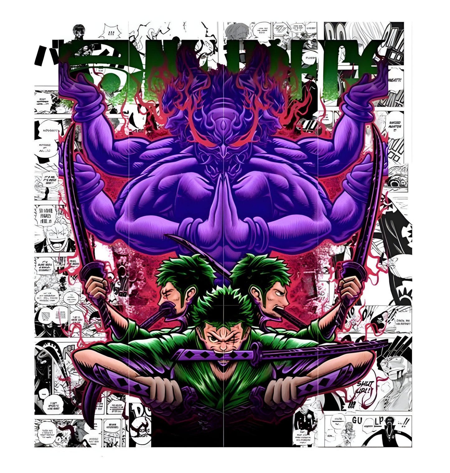 Roronoa Zoro Manga Theme Mosaic Poster Set (12 Posters)