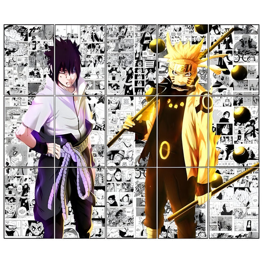 Naruto & Sasuke Mosaic Poster Set (15 Posters)