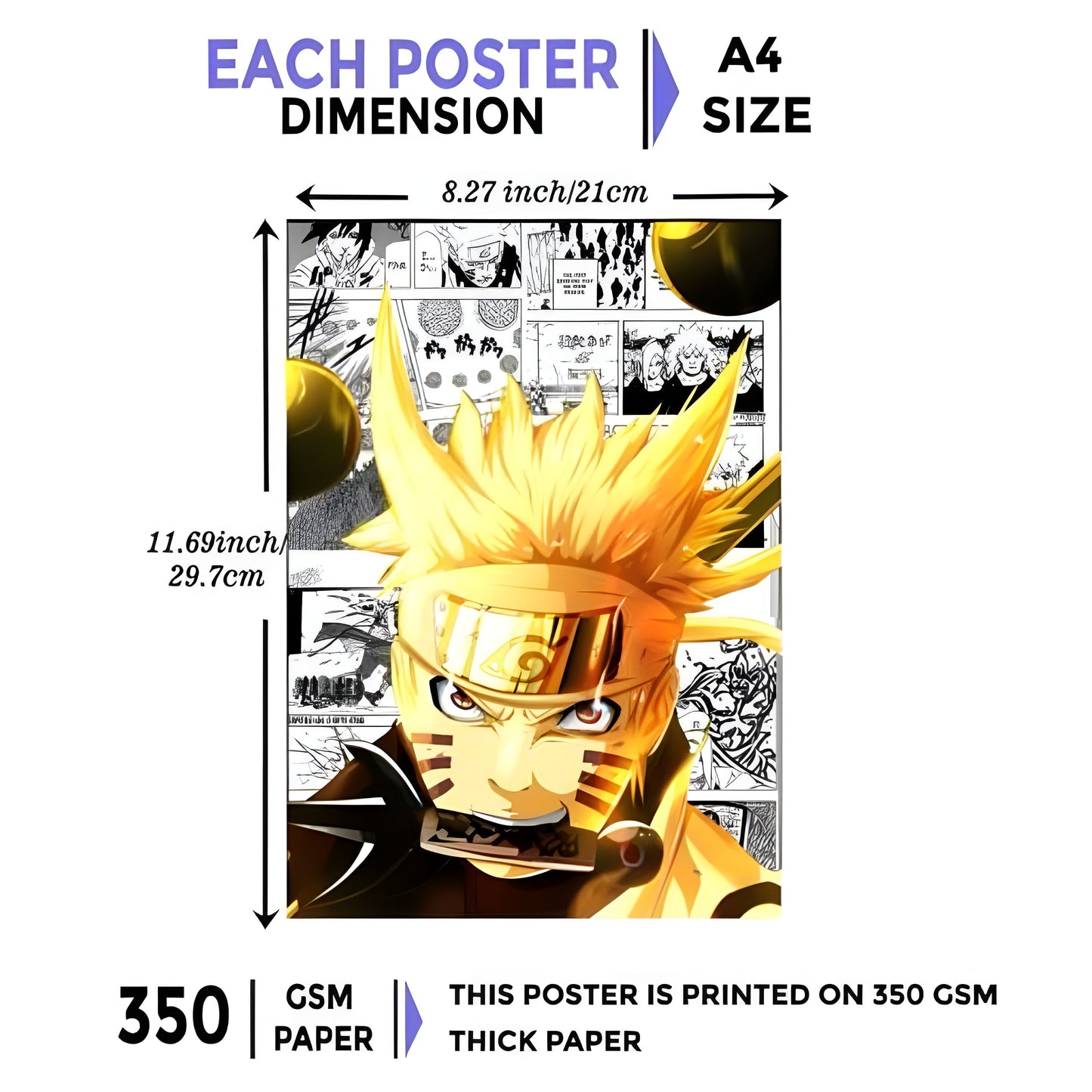 Naruto & Sasuke Mosaic Poster Set (15 Posters)