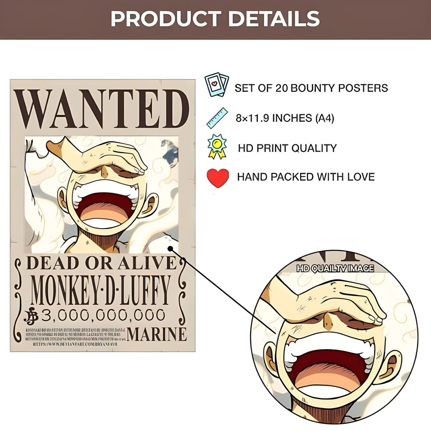 One Piece Wanted Poster Set (of 20)