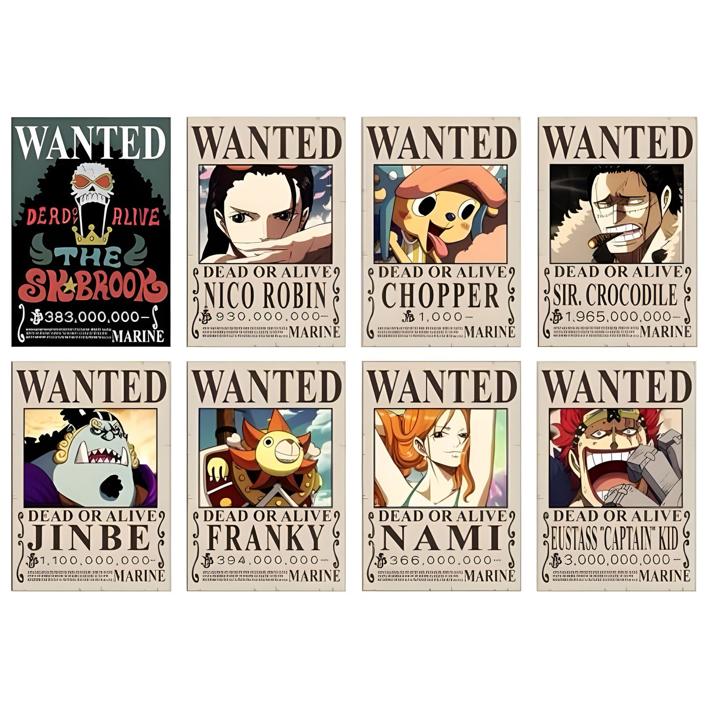 One Piece Wanted Poster Set (of 20)