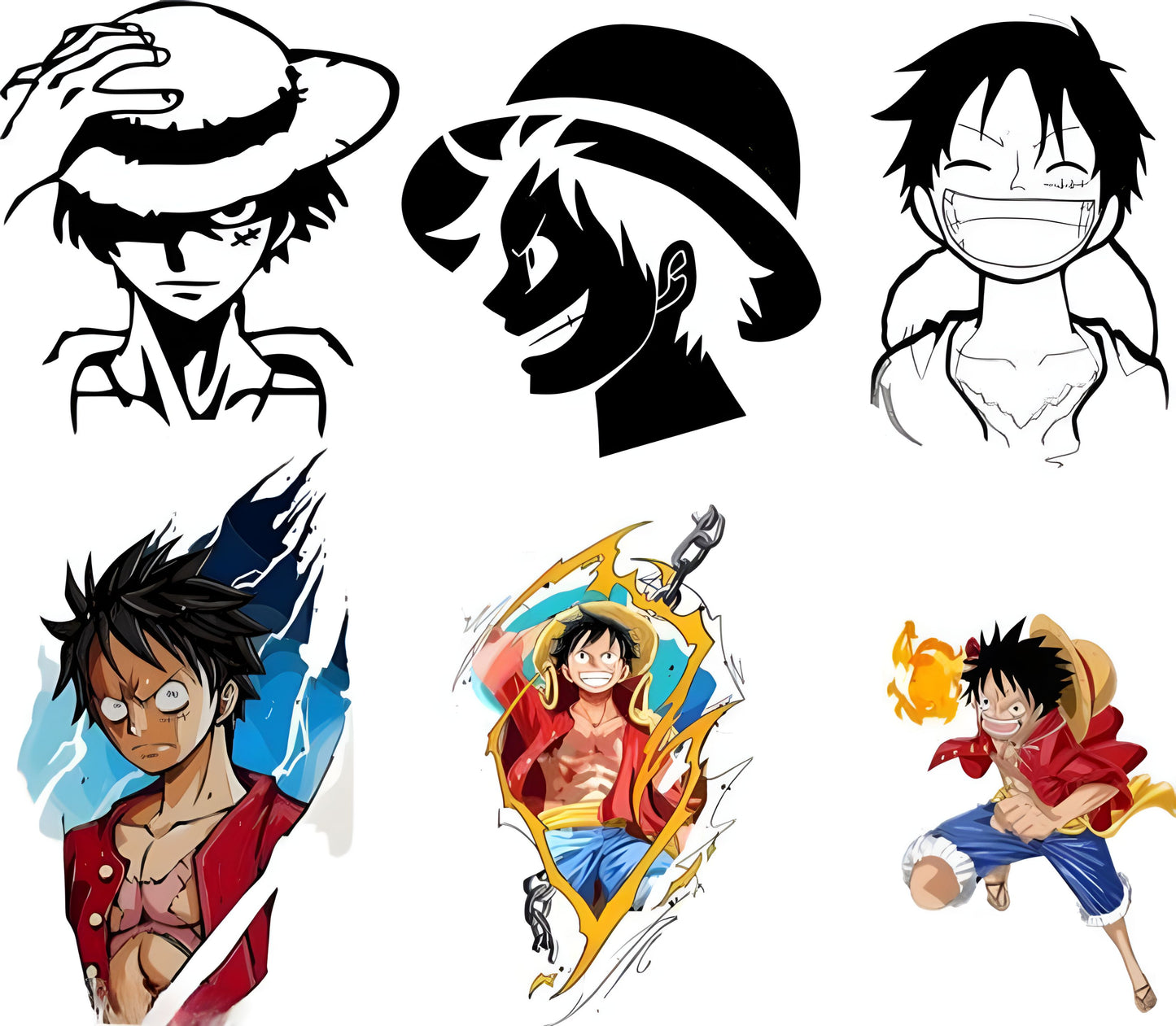 Luffy Wall Sticker Pack of 6