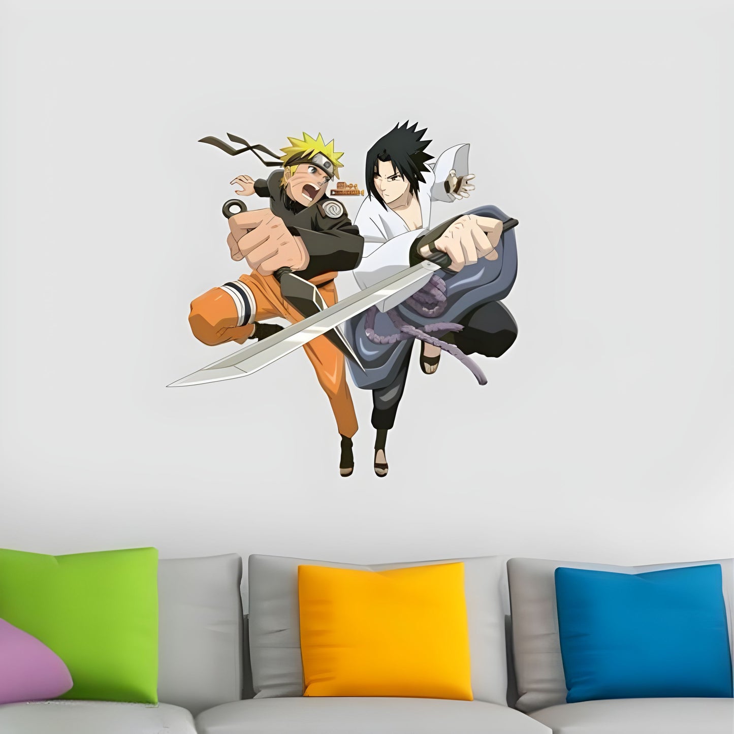 Naruto Uzumaki and Sasuke Uchiha Wall Sticker (Free Gift Included!)