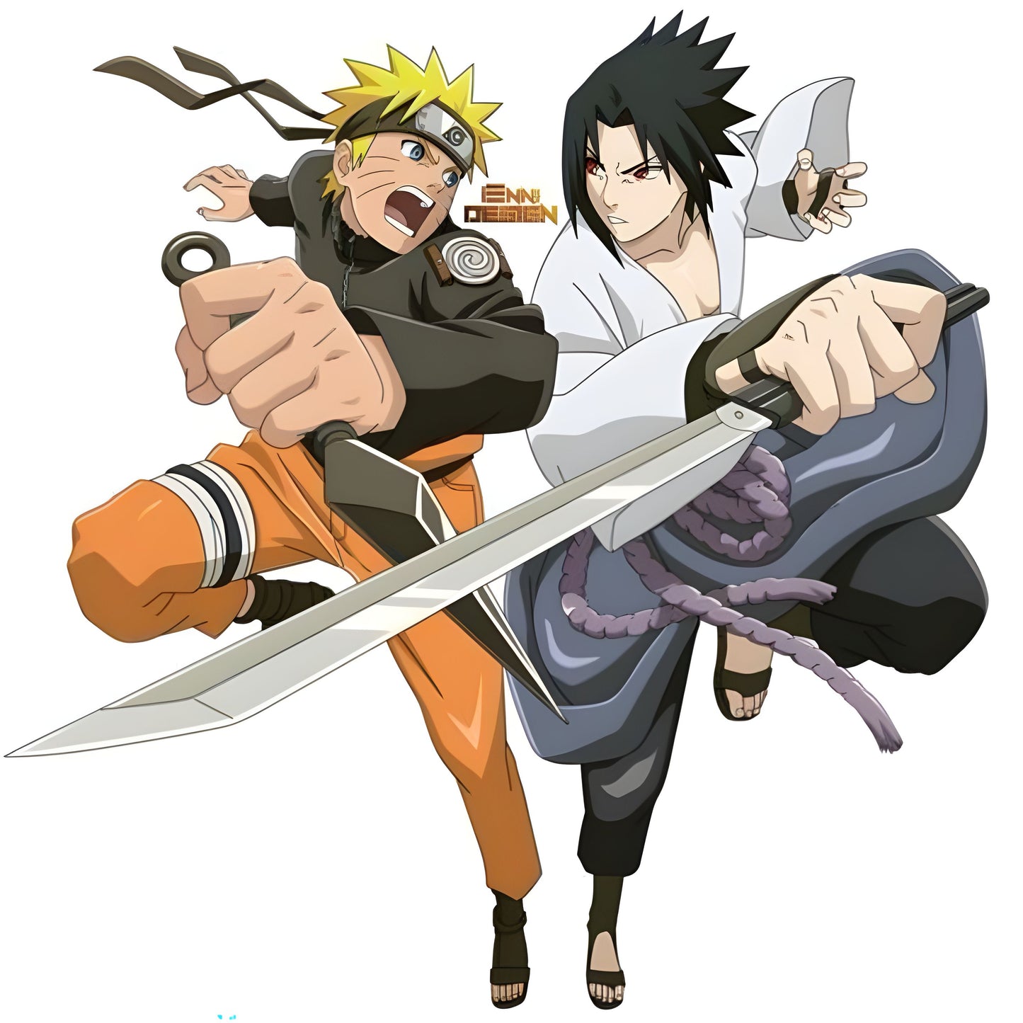 Naruto Uzumaki and Sasuke Uchiha Wall Sticker (Free Gift Included!)