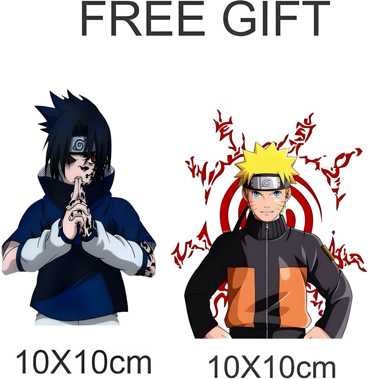 Naruto Uzumaki and Sasuke Uchiha Wall Sticker (Free Gift Included!)