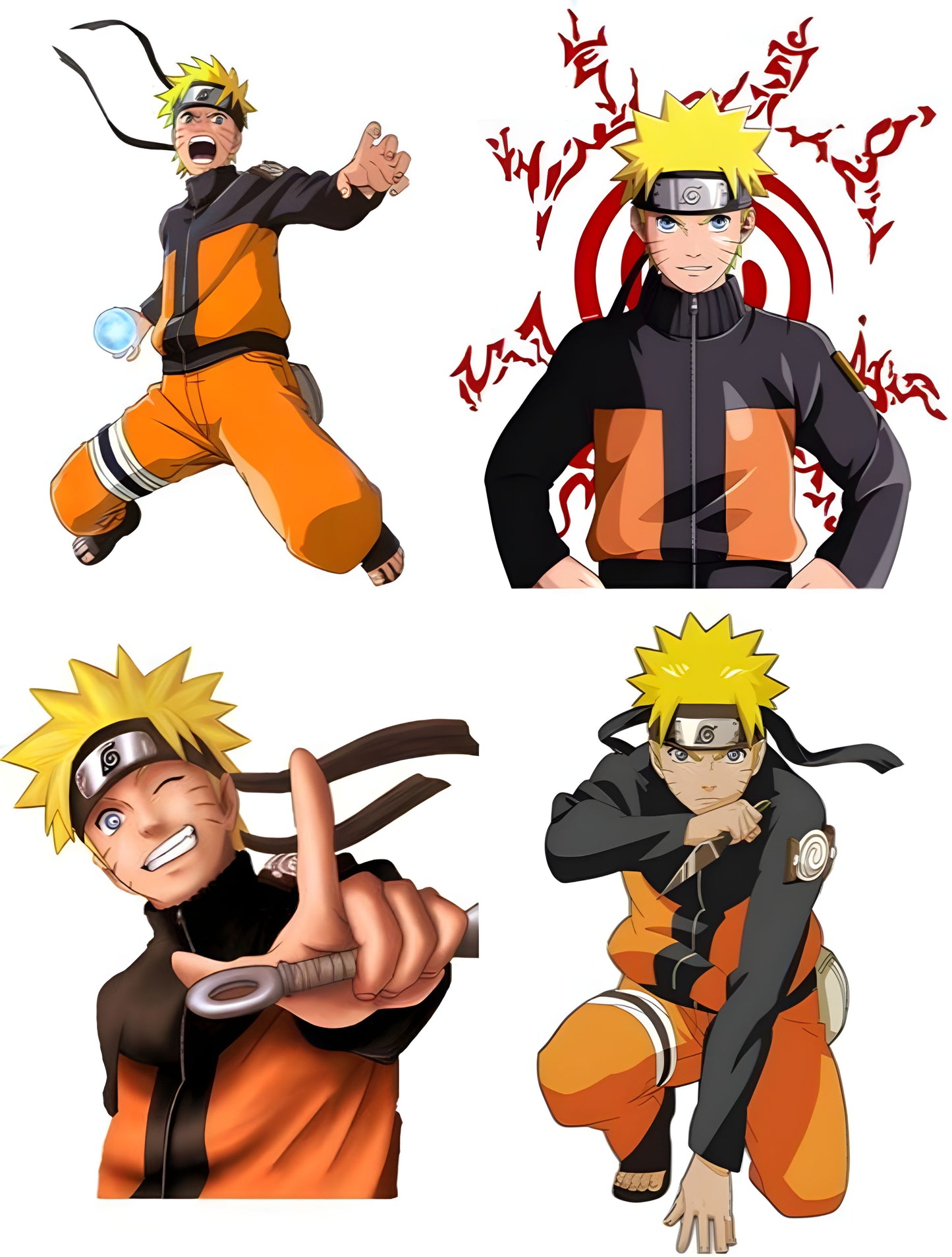 Naruto Uzumaki Wall Sticker (Pack of 4) - 39x46 cm