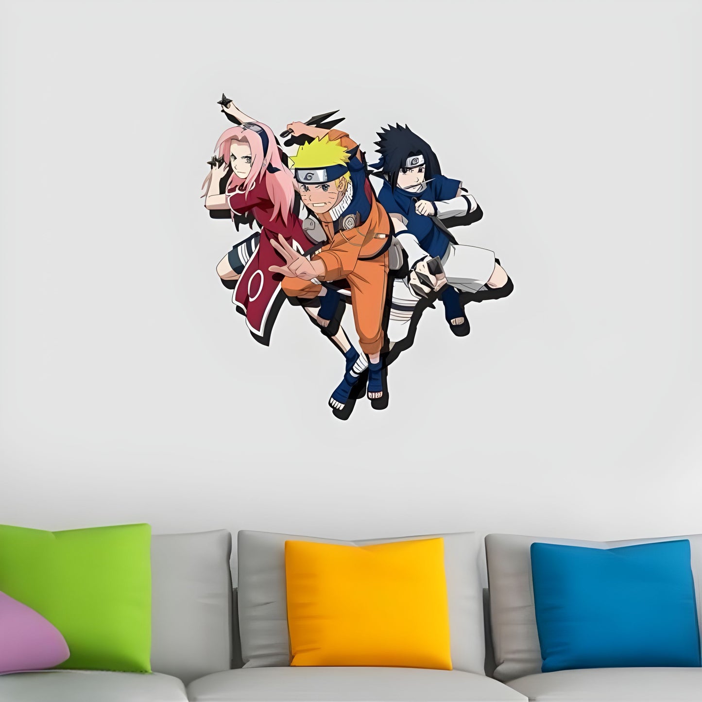 Naruto Team-7 Wall Sticker - 41x39 cm (Free Gifts Included)