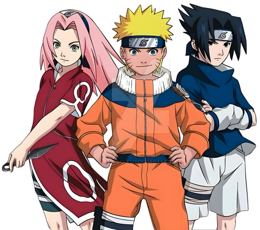 Naruto Team-7 Wall Sticker - 36x39 cm (Free Gifts Included)