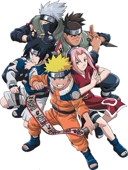 Naruto Team-7 Wall Sticker - 53x39 cm (Free Gifts Included)