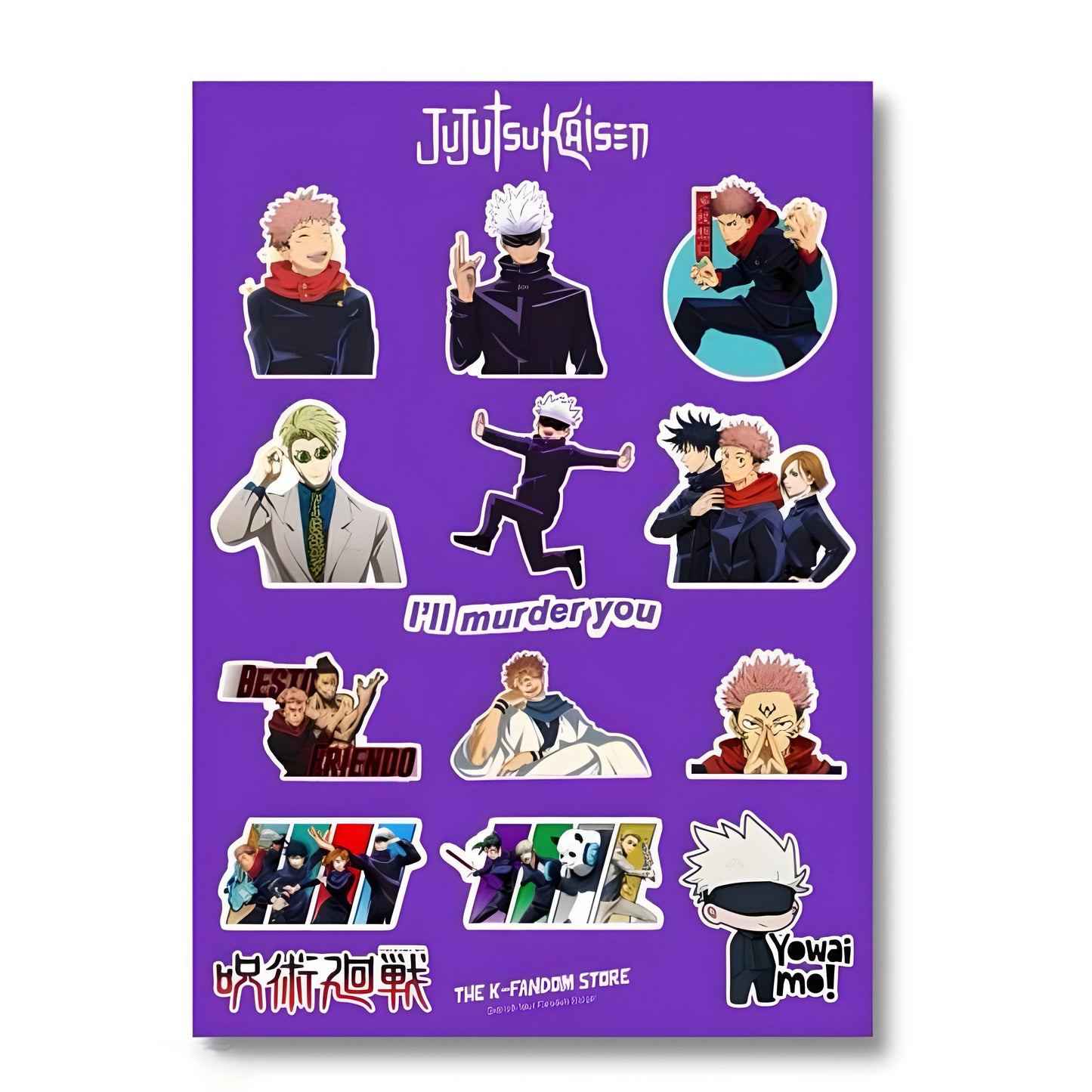 Demon Slayer, One Piece & Jujutsu Kaisen Mini Stickers (Pack of 45)