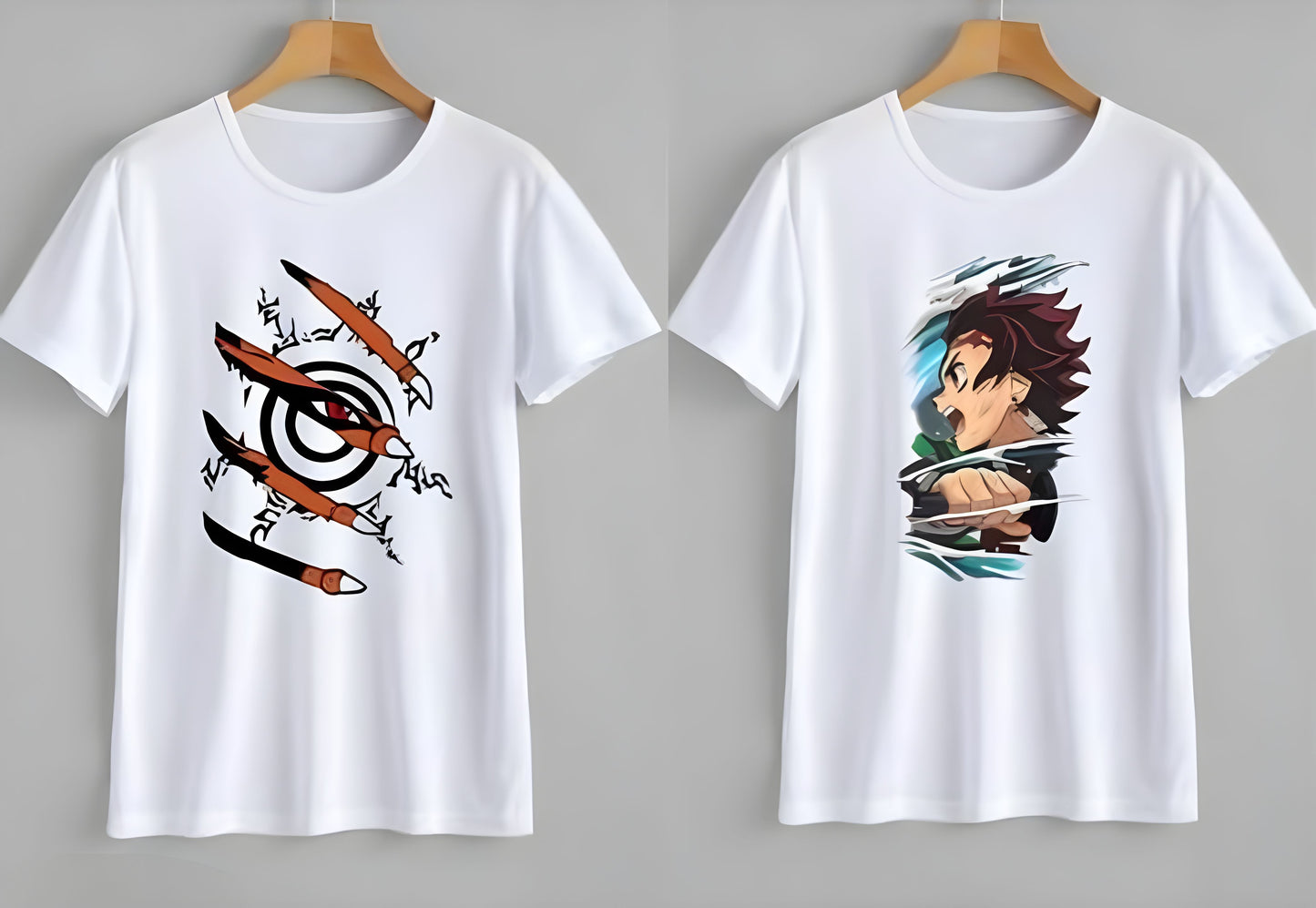 Naruto & Demon Slayer Combo T-Shirt Pack